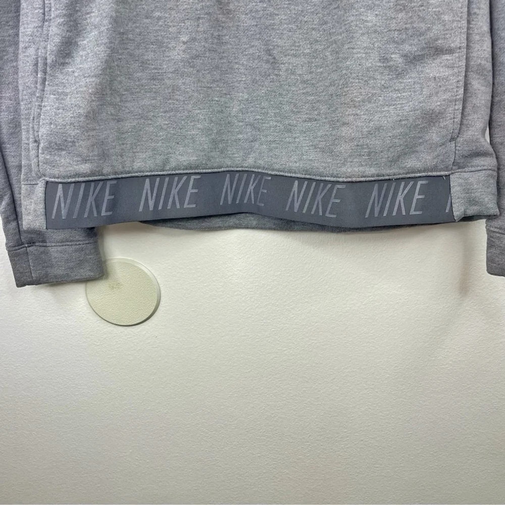 NIKE Women’s GREY Dri-FIT Cowl Neck Training Top NIKE Logo Band on Bottom Size S